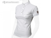 Tattini Ladies Short Sleeved Stock Shirt With Front Pocket And Ruches