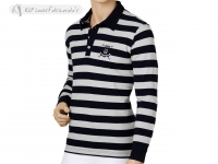 Tattini Mens Long Sleeves Striped Polo Shirt