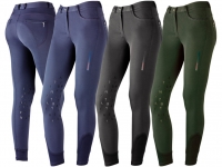 Pantalon De Echitatie Dama Tattini Amarento Cu Platca De Silicon La Genunchi