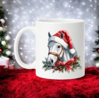 Mug Christmas White Horse