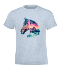 Girl Blue T-Shirt With Horse Head