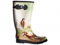 Rubber Boots With Horse Pattern
