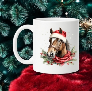 Mug Christmas Chestnut Horse