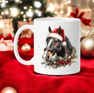 Mug Christmas Dark Chestnut Horse
