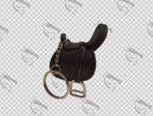 Mini Leather Saddle Keychain