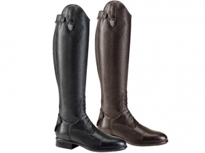 Tattini Breton Laced Grained Leather Long Riding Tall Boots