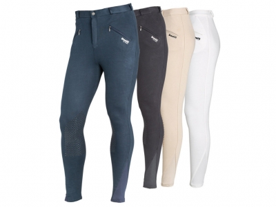 Pantalon De Echitatie Barbati Daslo All Season Cu Platca Antiderapanta De Silicon La Genunchi, Material Bumbac 300 G Strech