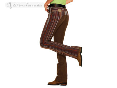 Colorful Striped Jodhpur Breeches Women With Full Leather Patch Sonnenreiter