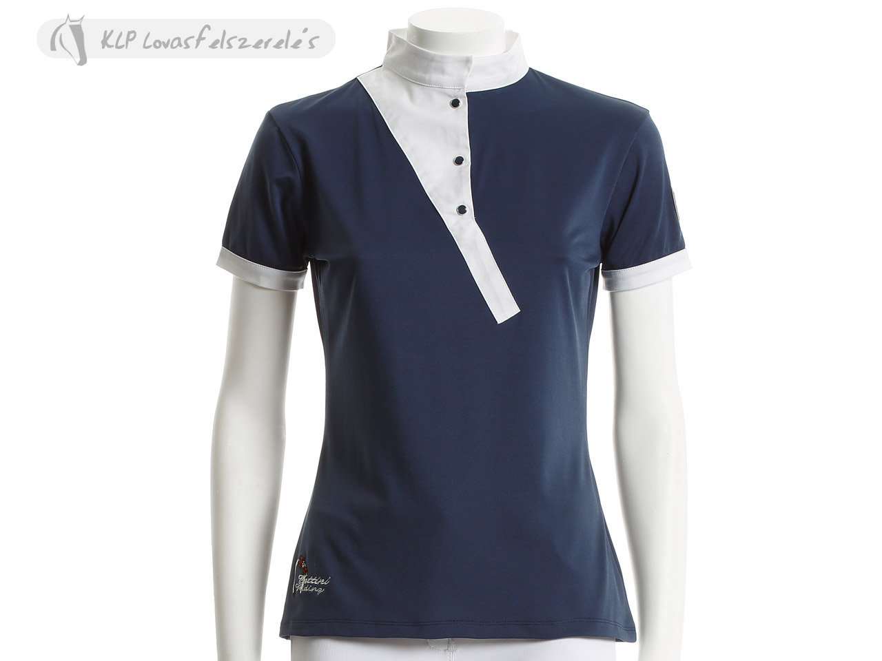 Tattini Ladies Short Sleeved Stock Shirt With Diagonal Contrasting Insert
