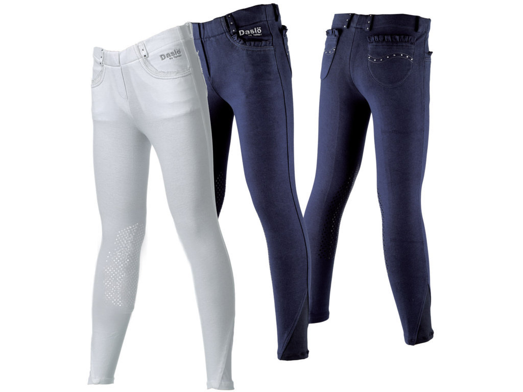 Daslö Primula Girls Pull-On Breeches With Ruches And Silicone Knee Patch