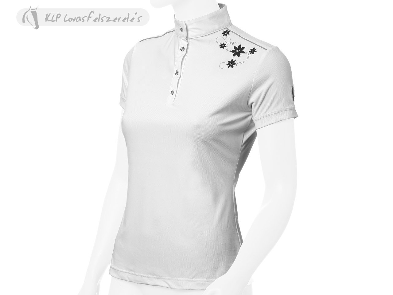 Tattini Ladies Short Sleeved Stock Shirt With Flower-Printing And Rhinestones