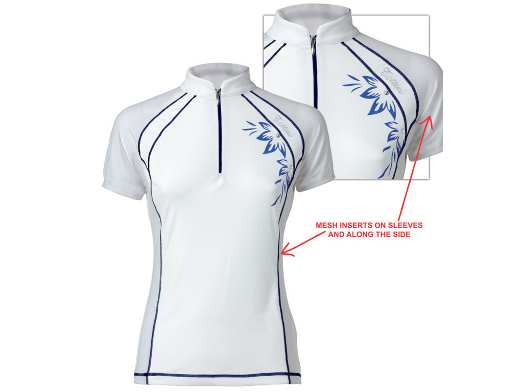 Lovas Póló Női Verseny Virágmintás Nylon Piké Rövid Ujjú Tattini