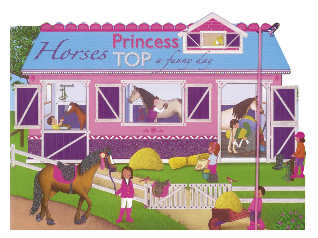 Princess Top - Horses: A Funny Day (Blue)