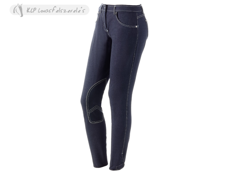 Daslö Gold Ladies Breeches Denim Jeans With Suede Knee Patch