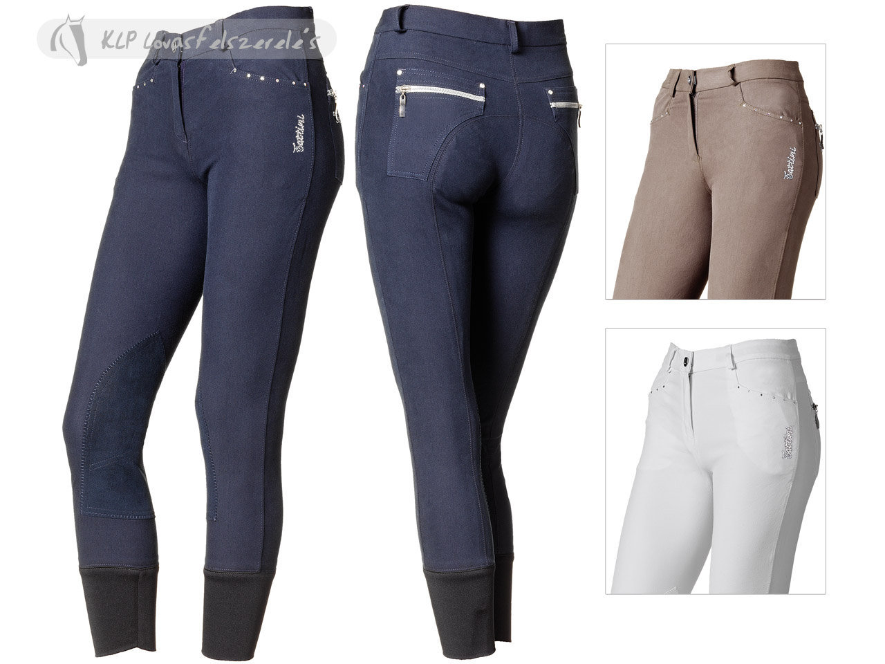 Tattini Microfiber Ladies Breeches Dafne With Suede Knee Patch