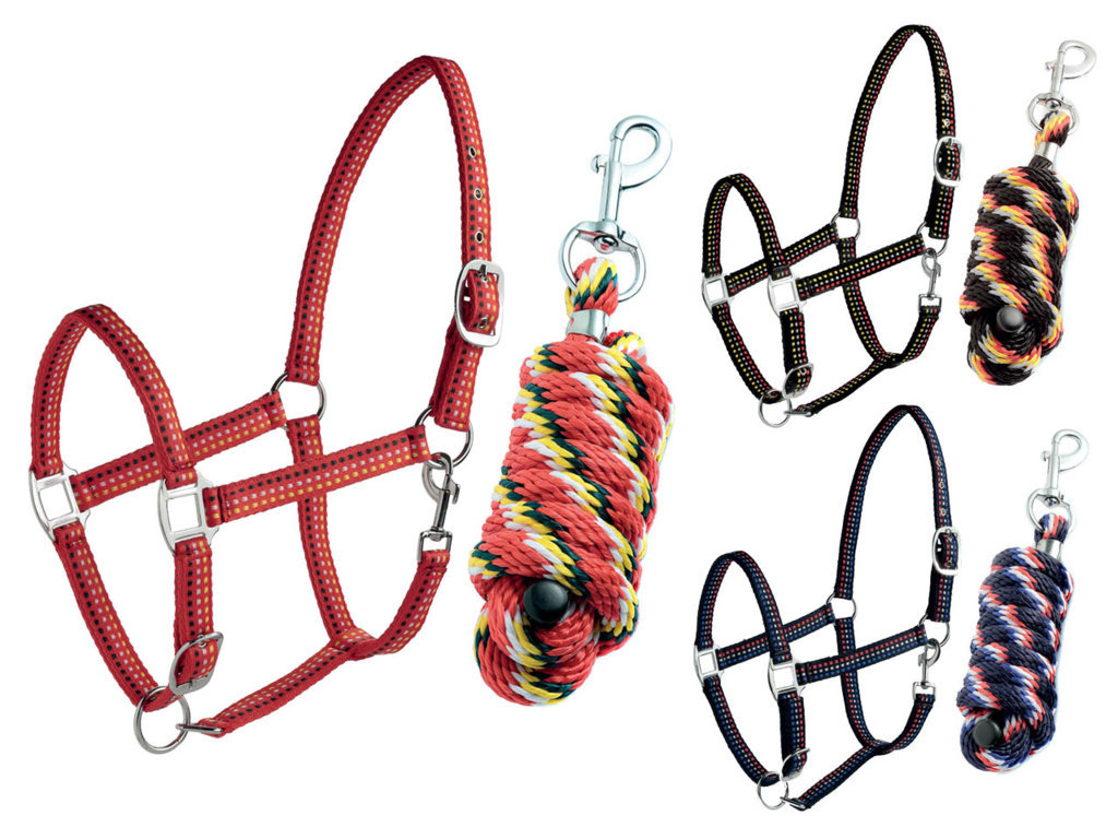 Daslö Dotted Nylon Halter With Lead Rope