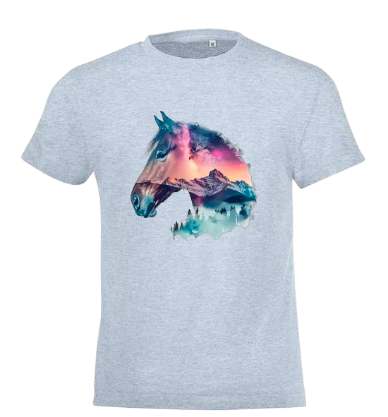Girl Blue T-Shirt With Horse Head
