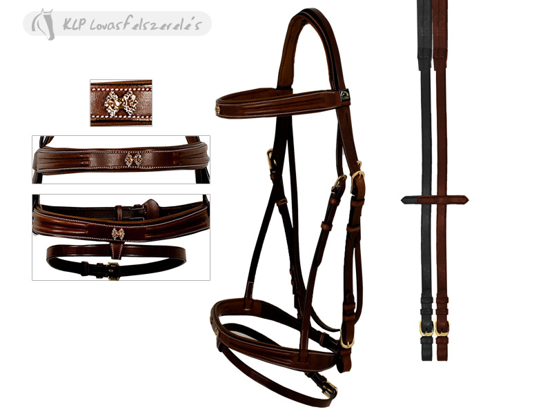 Tattini Bridle With Crystals And With Rubber Reins