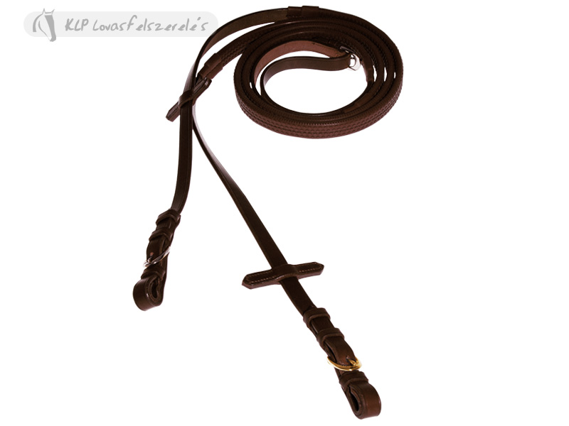 Tattini Rubber Grip Reins Italian Leather Golden