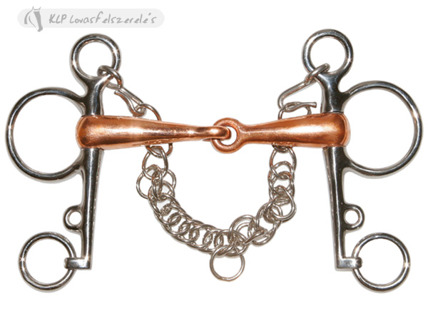 Lift Sports Stainless Steel Pelham Bit With Mullen Mouth & Chain - Polish Finish